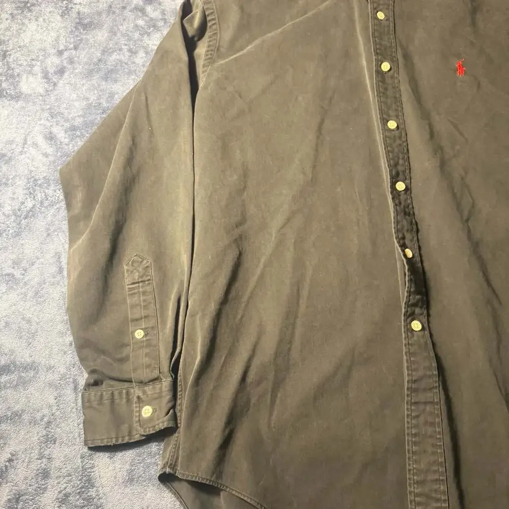 Polo Ralph Lauren Long Sleeve Button Down Shirt in Dark Green